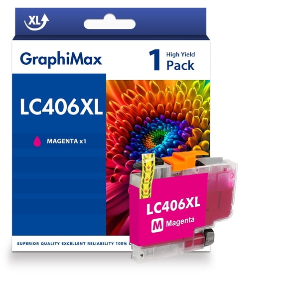 LC406XL LC406 Ink Cartridges Compatible for Brother MFC-J4335DW MFC-J5855DW Printer LC 406XL MFC-J6555DW MFC-J4535DW MFC-J6955DW MFC-J4345DW MFC-J5955DW HL-JF1 - 1 Pack High Yields Magenta