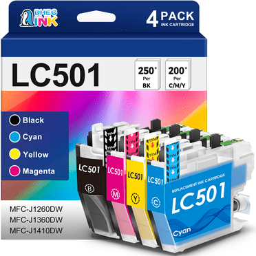 LC501 Ink Cartridges for Brother Printer MFC-J1360DW MFC-J1410DW ...