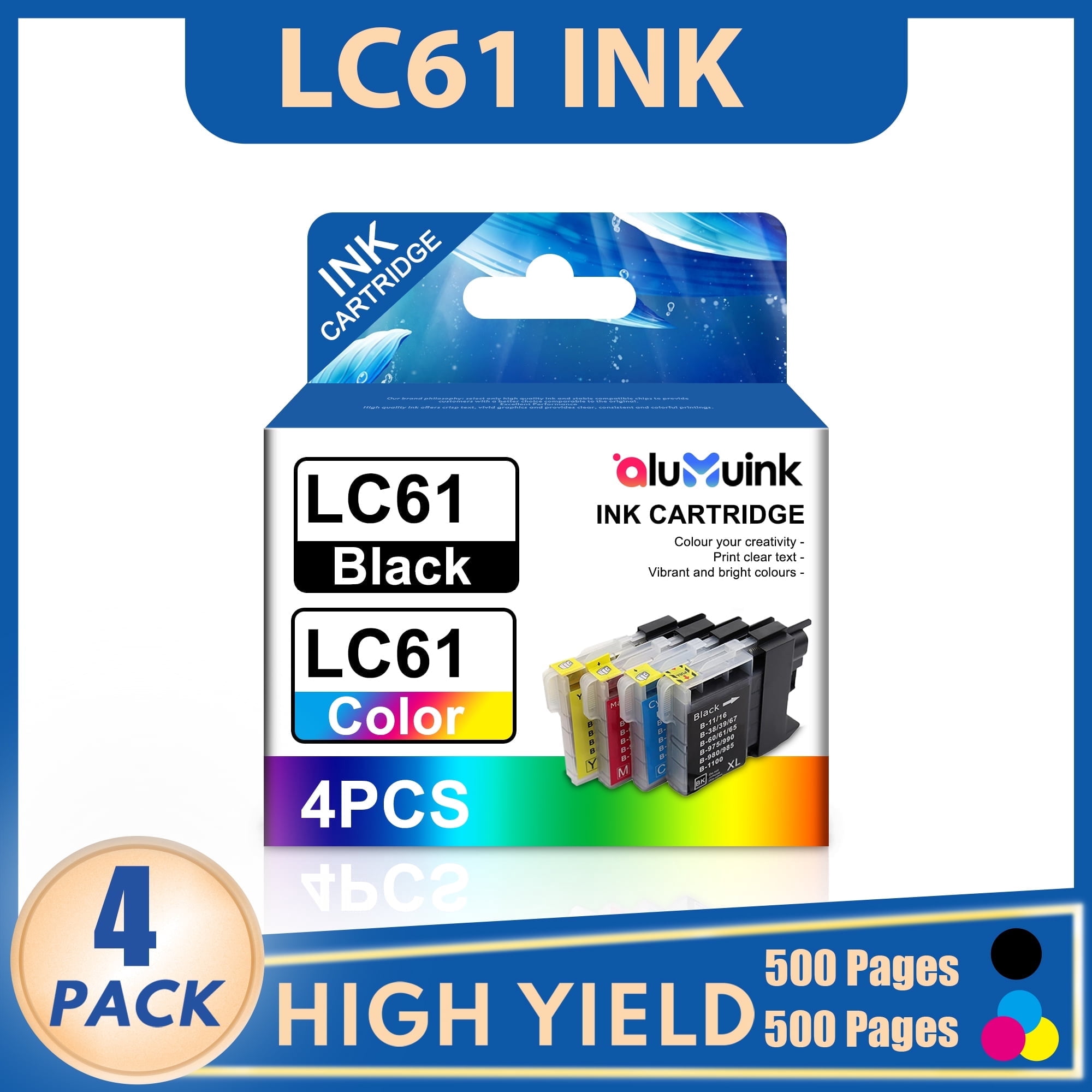 LC61 Ink cartridges Compatible for Brother LC 61 ink Compatible for MFC-795CW MFC-990CW Printer
