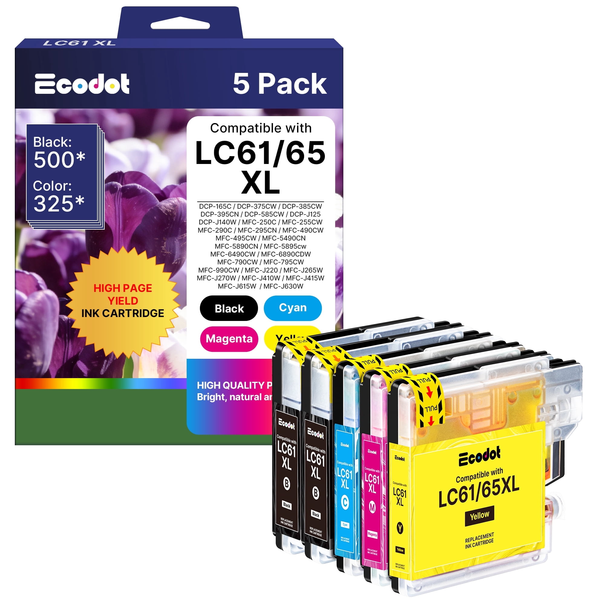 Lc65 Ink LC61XL LC65XL LC61 LC65 Ink Cartridges Compatible for Brother LC61 ...