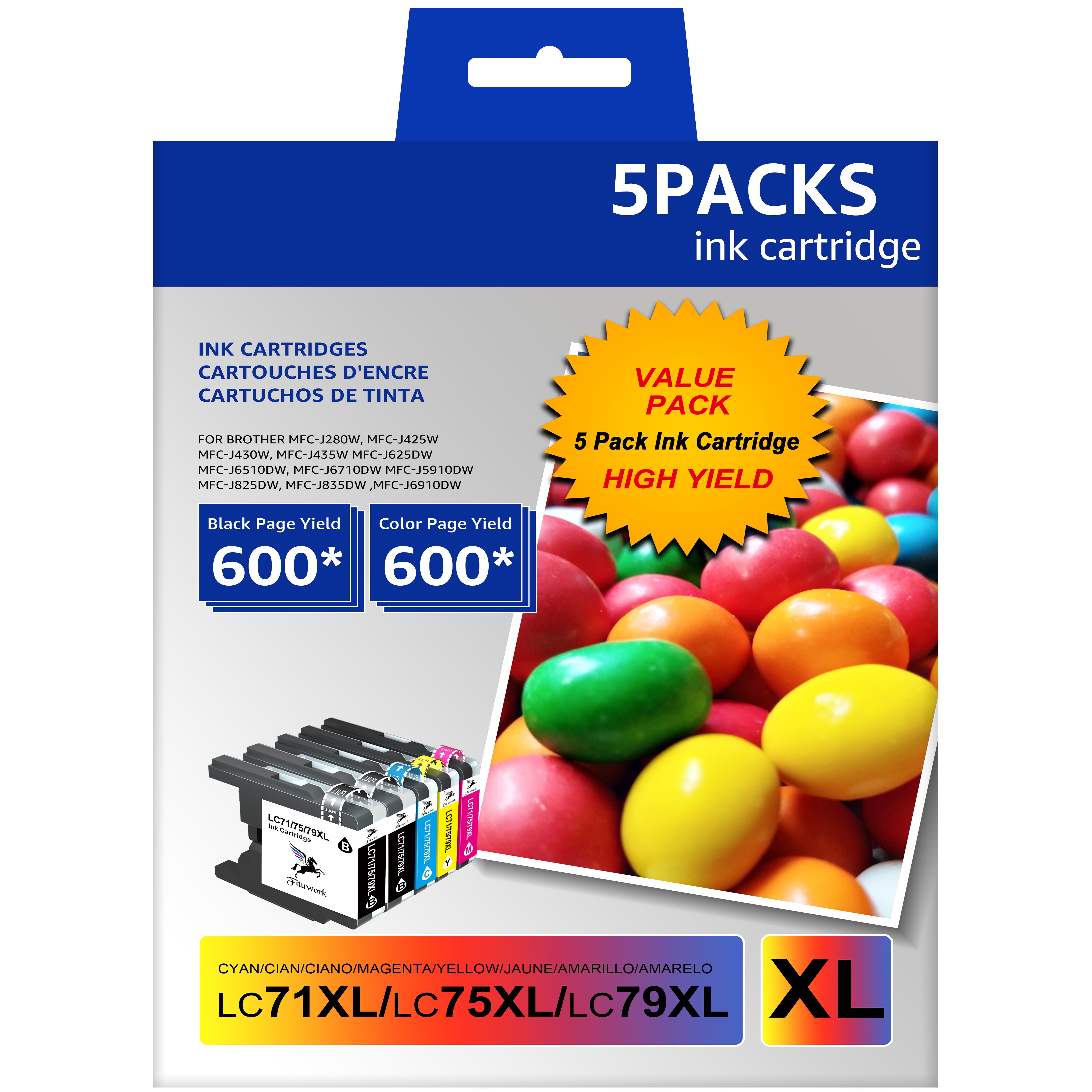 Replacement LC-71 LC-75 Ink Cartridges Compatible For MFC-J280W MFC - View #8