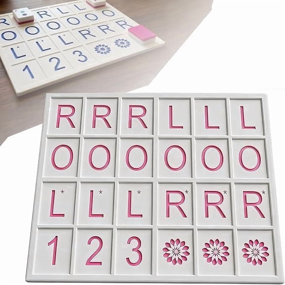 LCBarley 2026 New Mahjong Practice Board 3D Printed Solo Single Player Mahjong Practice Board American Mahjong Strategy Aid with 24 Slots Portable Practice Boards (Pink)