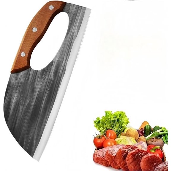 LCBarley Kitchen Labor-Saving Meat Cleaver Knife Stainless Steel Effort Saving Cleaver for Cutting Meat Vegetable For Kitchen Camping Outdoor Cooking 1Pcs