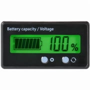 LCD Battery Capacity Monitor Gauge Meter,Waterproof 12V/24V/36V/48V Lead Acid Battery Status Indicator,Lithium Battery Capacity Tester Voltage Meter Monitor Green Backlight for Vehicle Battery