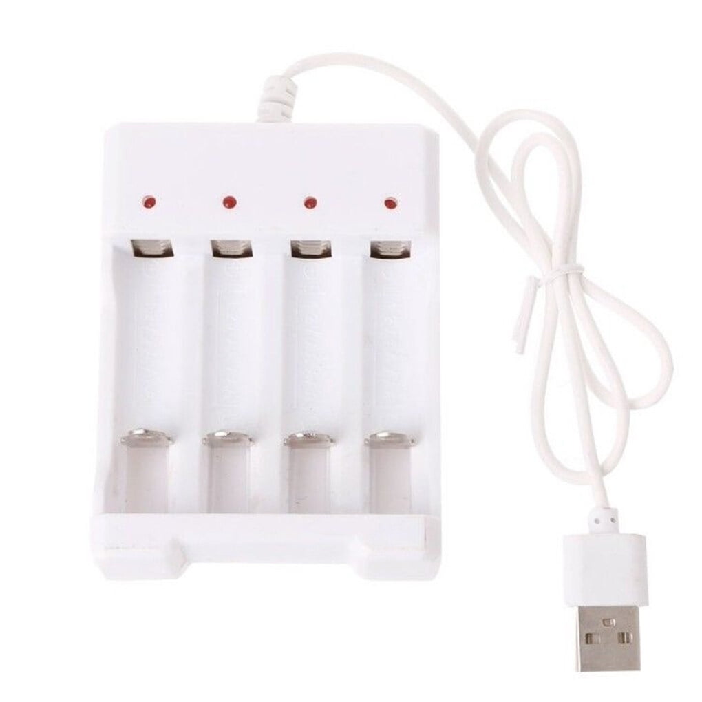 LCD Battery Charger with Batteries - AA Rechargeable Battery (4 Counts) and AAA Batteries (4 Counts)