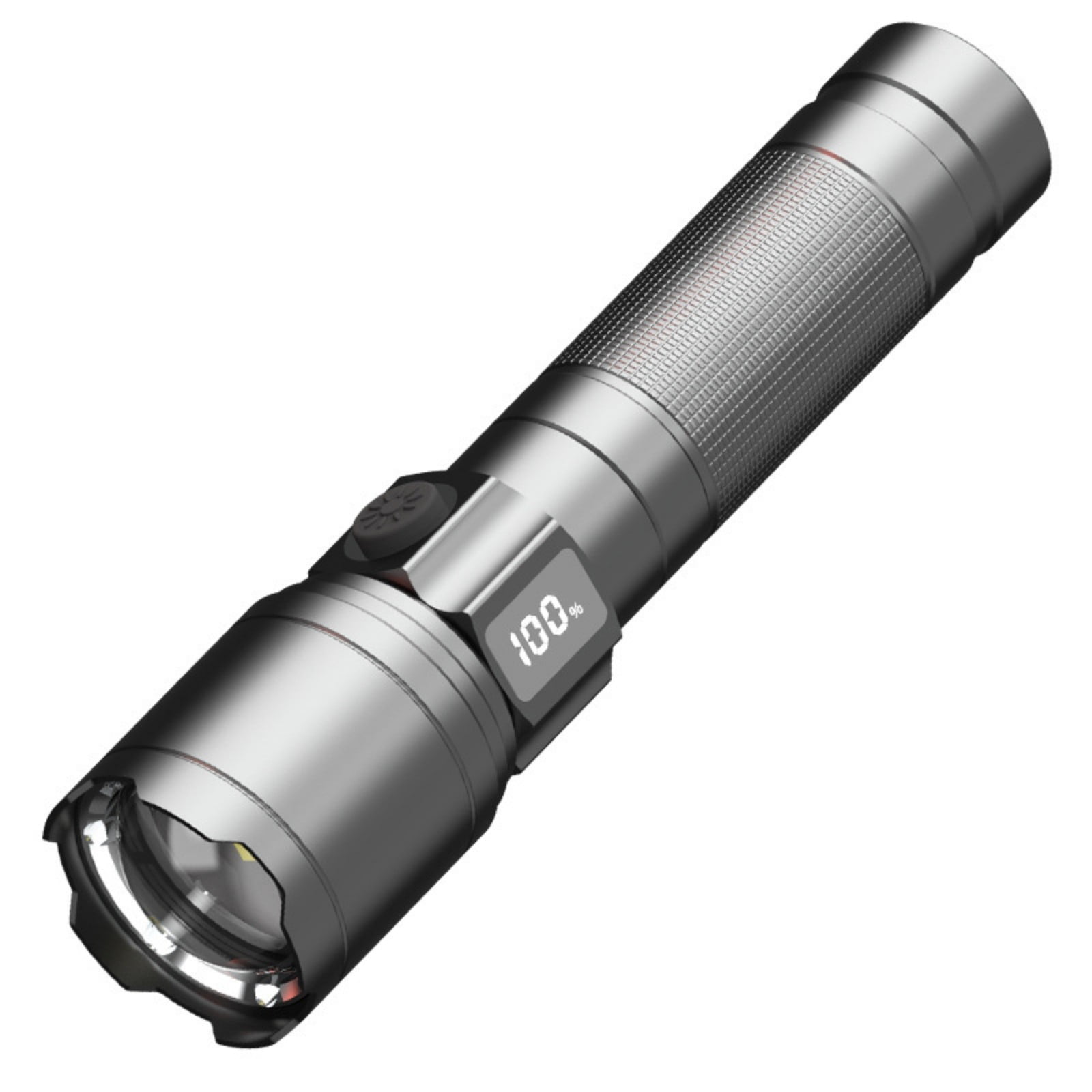 LCD Battery Flashlight Flashlight Zoomable Rechargeable Flashlight With ...