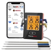 LCD Bluetooth Enabled Grill & Meat Thermometer, Black & Red
