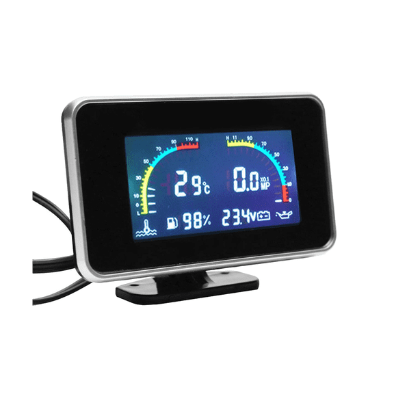 LCD Car Digital Oil Pressure Gauge Digital Display Sensor Instrument Panel Voltmeter Water Temp Meter 4 in 1