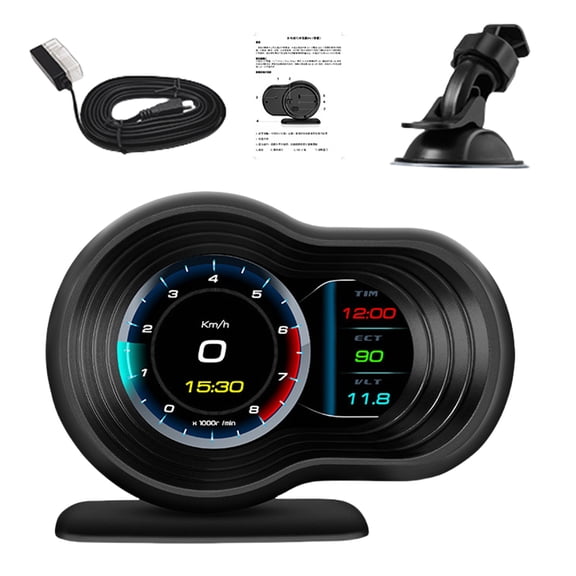 LCD Car Head Up Display Data Projection Multifunctional LCD HUD Screen Displays Installation for Enhances Safety