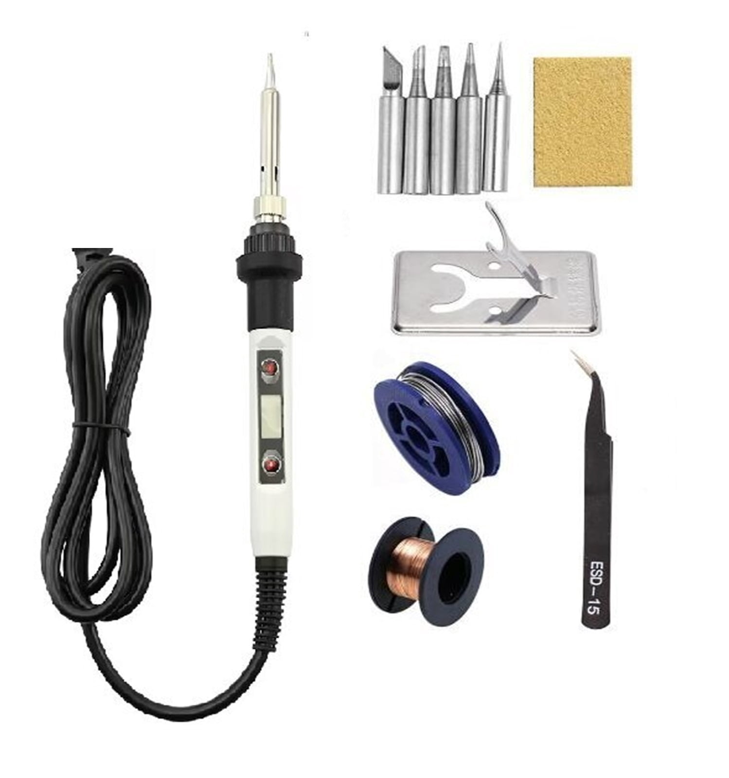 LCD Digital Adjustable Temperature , Soldering Iron Electric Welding Tools ,Solder Wire Tweezers Hand ,Accurate Temperature Control