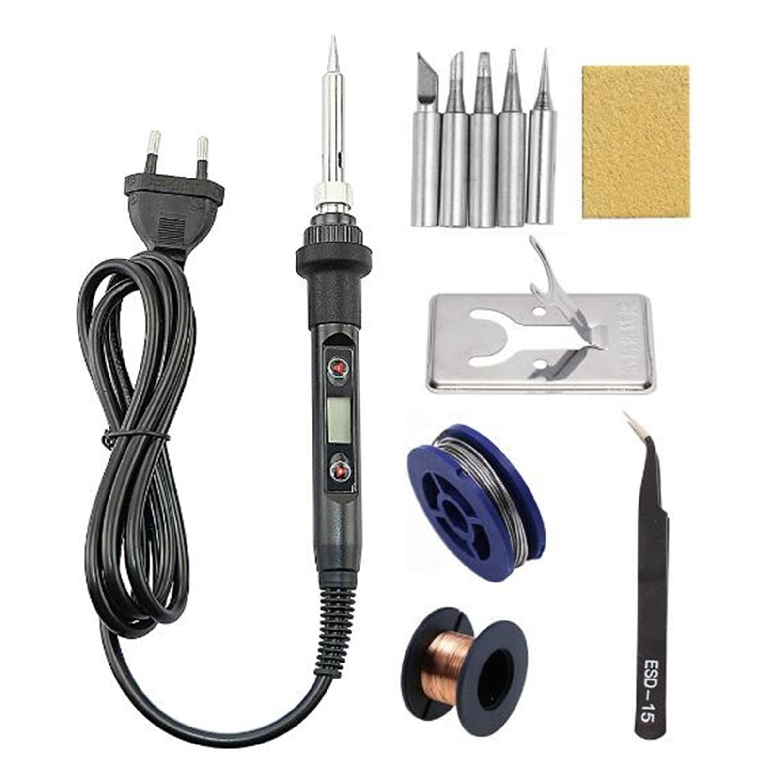 LCD Digital Adjustable Temperature , Soldering Iron Electric Welding Tools ,Solder Wire Tweezers Hand