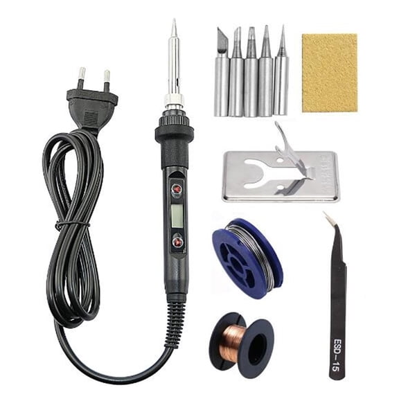 LCD Digital Adjustable Temperature , Soldering Iron Electric Welding Tools ,Solder Wire Tweezers Hand
