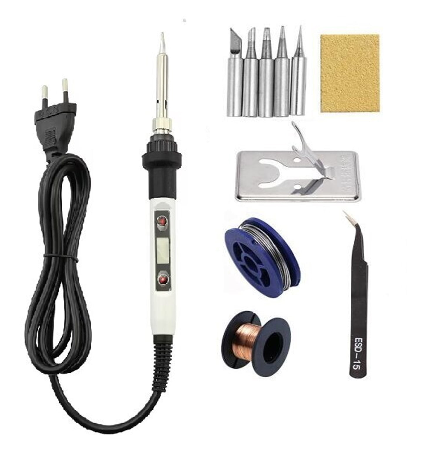 LCD Digital Adjustable Temperature , Soldering Iron Electric Welding Tools ,Solder Wire Tweezers Hand