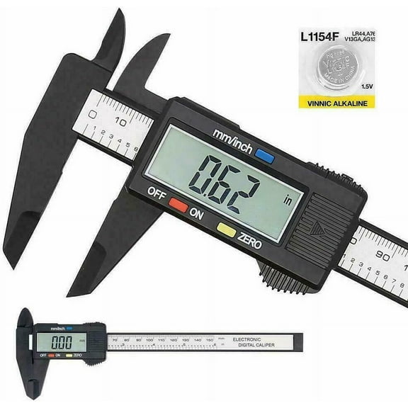LCD Digital Caliper Electronic Gauge Carbon Fiber Vernier Micrometer Ruler 6inch