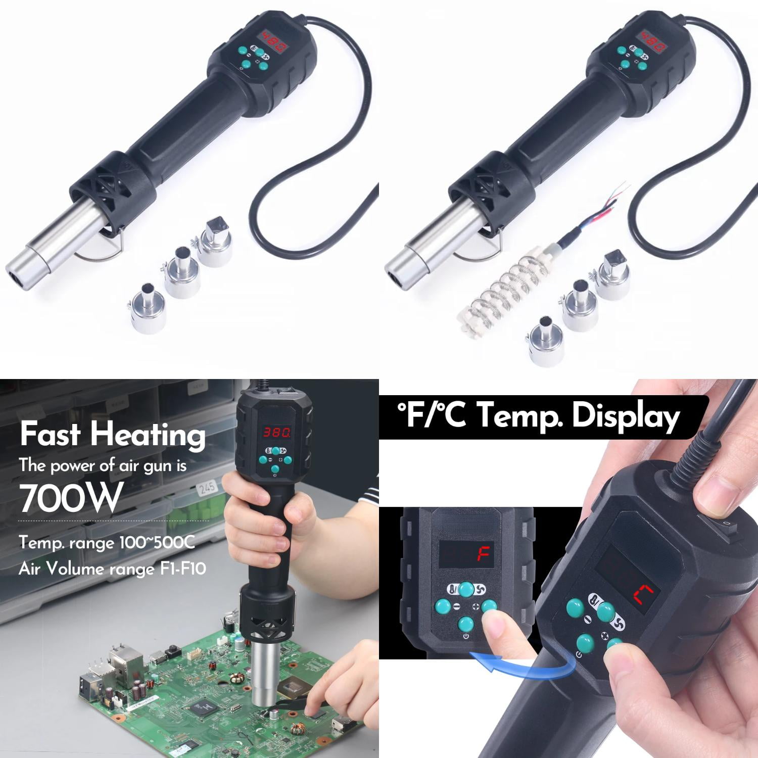 LCD Digital High Performance Micro Hot Air Gun with Temperature Control