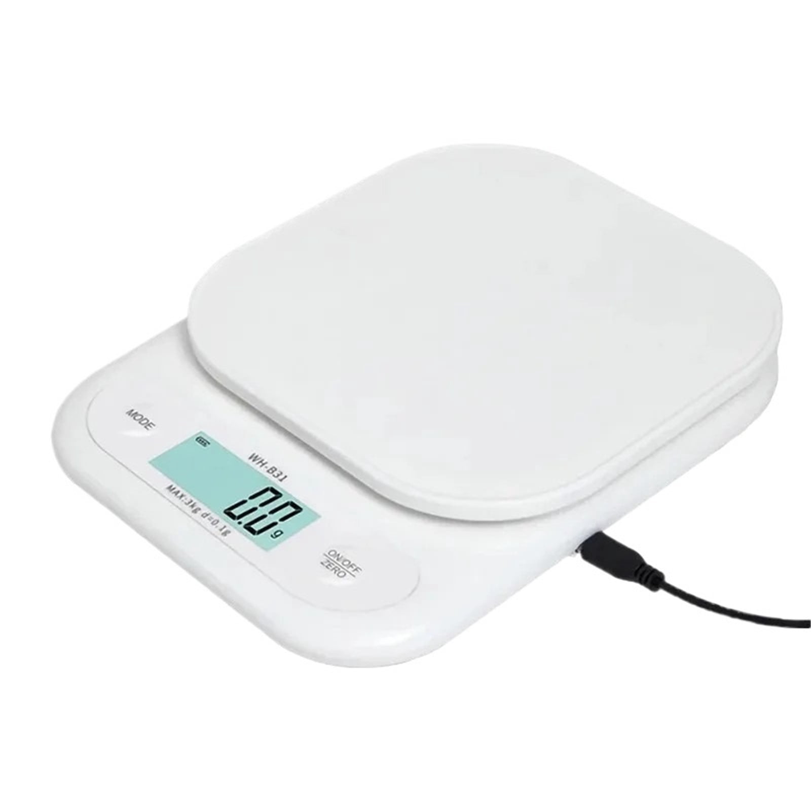 LCD Digital Kitchen Scale 3kg/7kg Food Scale Battery/USB Charging Electronic Balance Measuring Grams Scales for Cooking Baking