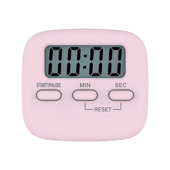 LCD Digital Kitchen Timer with Magnetic Loud Alarm Cooking Digital Time Reminder Multi-Function with Big Digits and Memory for Cooking Baking Exercise White (Battery not Included)