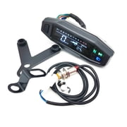 LCD Digital Motorcycle Odometer Speedometer Tachometer Gauge Kit with Bracket and Sensor for Electric Injection and Carburetor Bikes