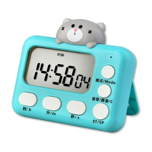 LCD Digital Screen Timer Backing Cartoon Digital Timer Kitchen Countdown Timer Desktop Alarm Clock