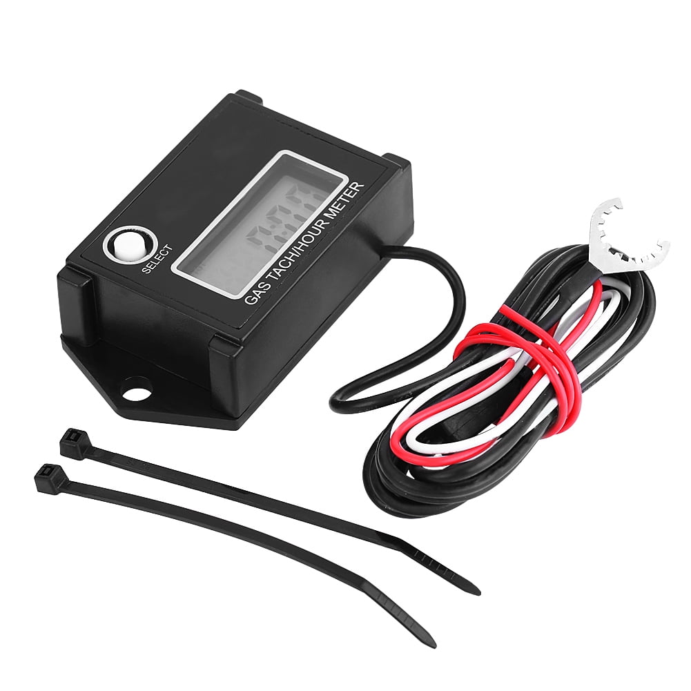 LCD Digital Tachometer Tach/Hour Meter Gauge RPM Tester for 2/4 Stroke ...