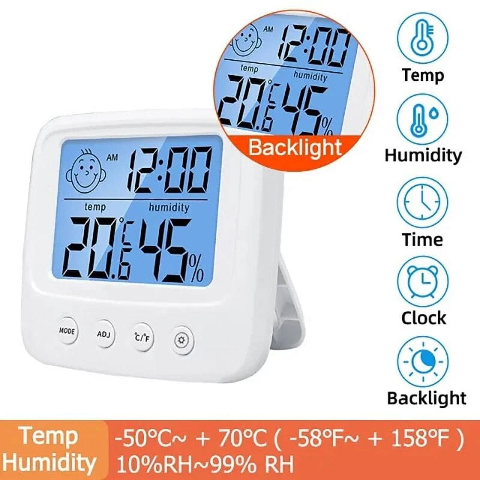 LCD Digital Temperature Baby Room Humidity Meter Backlight Home Indoor ...