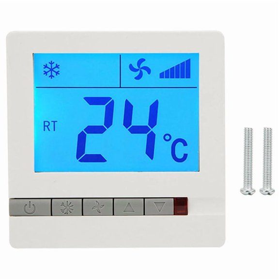 LCD Digital Thermostat Temperature Control for Air Conditioning Delayed Compressor Protection Fan Coil Thermostat