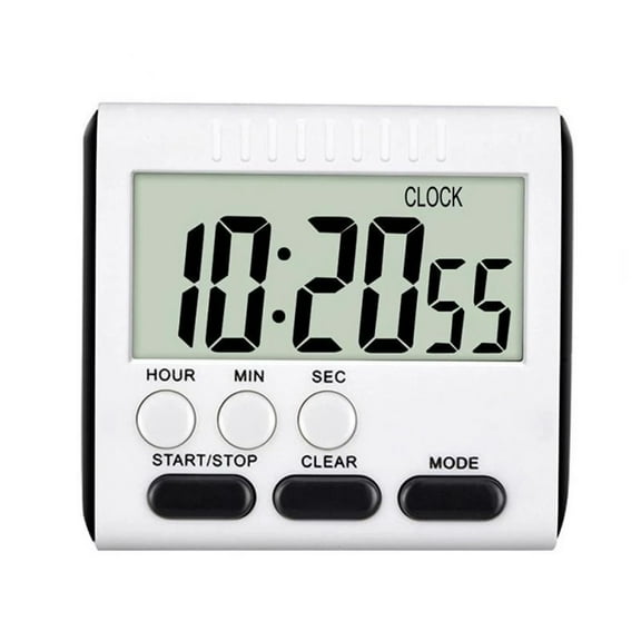 LCD Digital Timer With Alarm, Count Up/Down Function, 24-Hour Countdown, Foldable Stand, Hanging Mount And Built-in Magnet, Large 60X28mm Display