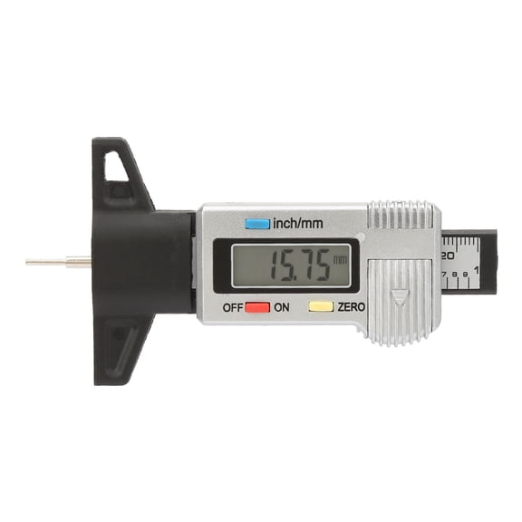 LCD Digital Tire Depth Gauge, 0-25.4mm Range, High Precision Tread Measurement Tool