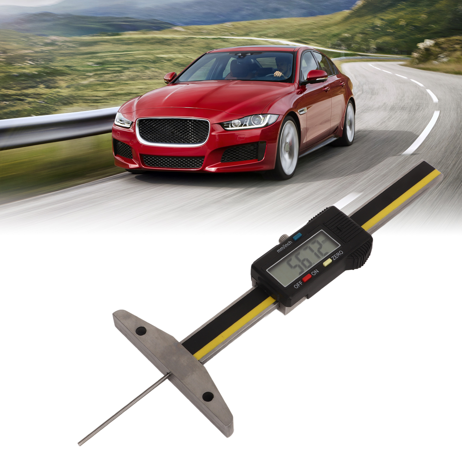 LCD Digital Tire Tread Depth Gauge Tool,Tire Thread Measuring Gauge With Inch MM Conversion