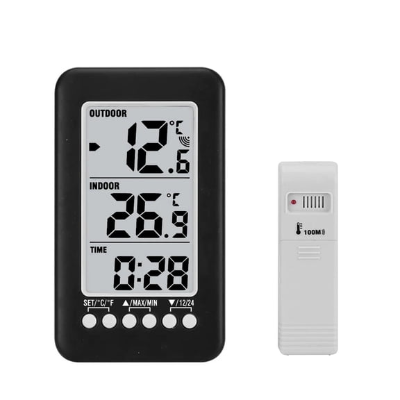 LCD Digital Wireless Thermometer With Electronic Temperature Sensor For Indoor And Outdoor Environment, Meteorological Clock, Wireless Transmitter, Household Thermometer