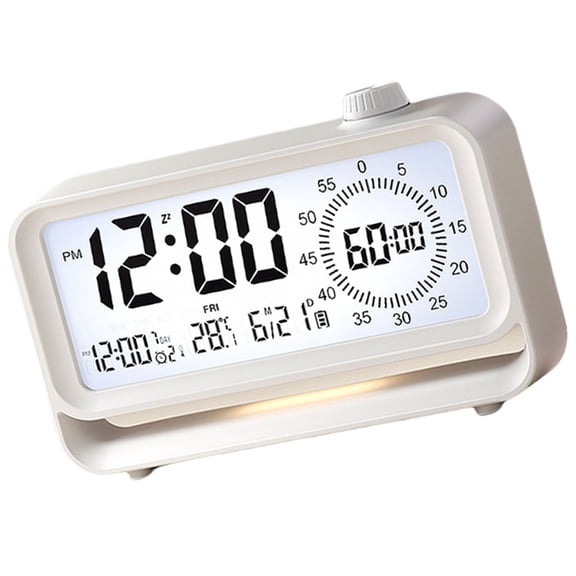 LCD Display Alarm Clock with 60 Minutes Visual Timers Rechargeable Night Light Encourages Health Sleep Habits