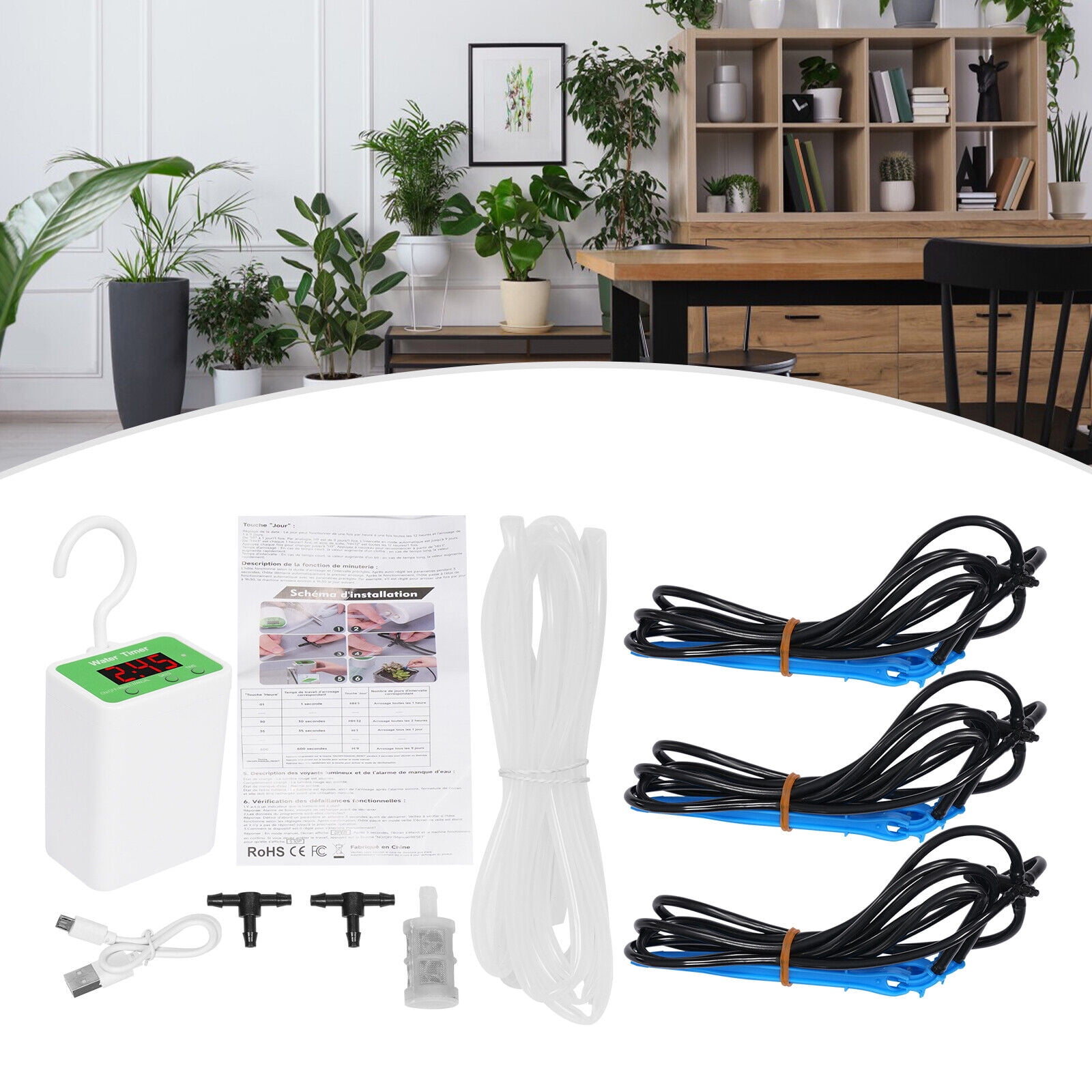LCD Display Automatic Drip Irrigation Kit Self Watering System ...