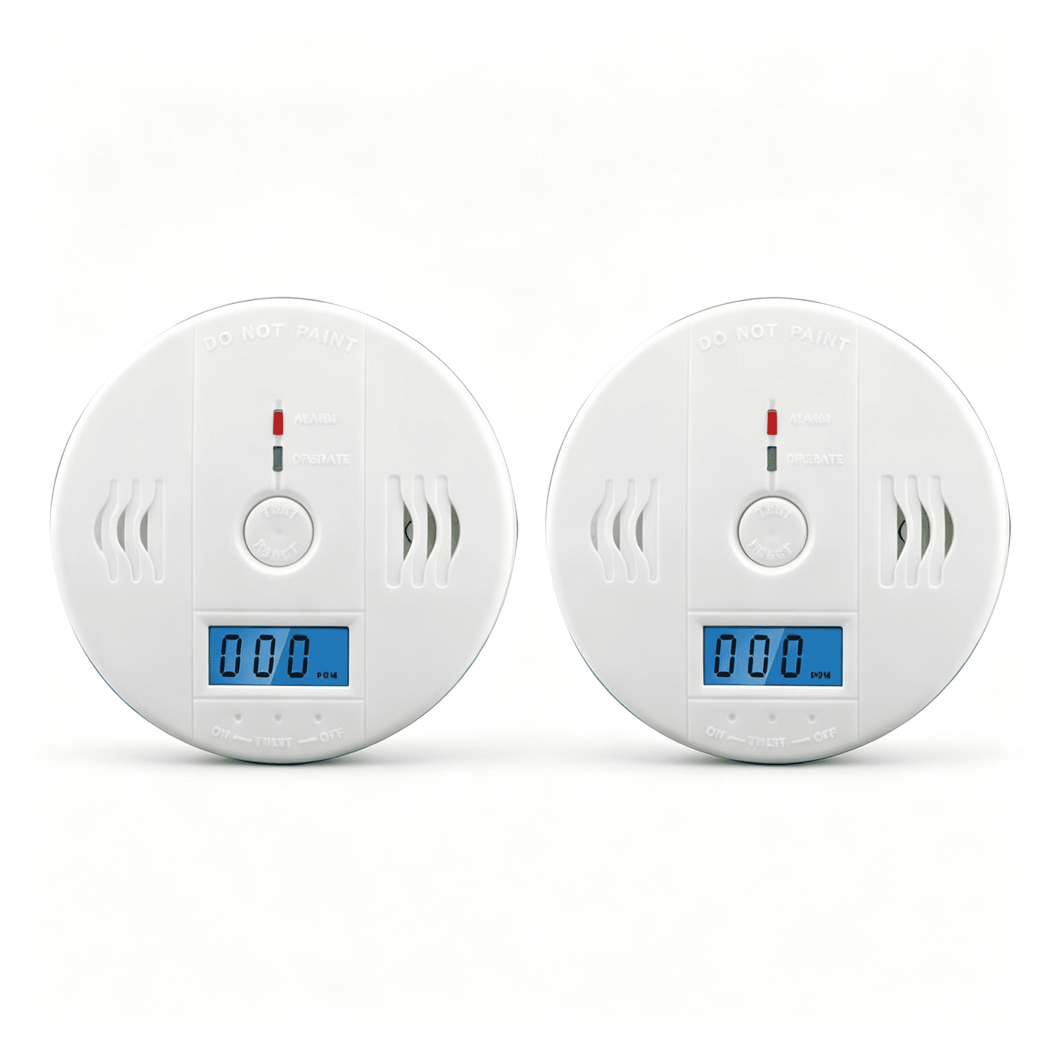 LCD Display CO Carbon Monoxide Detector, 2 Pack Portable Home Safety Gas Alarm Detector, CO Gas Monitor Alert Device for Indoor Household Office Safety Protection