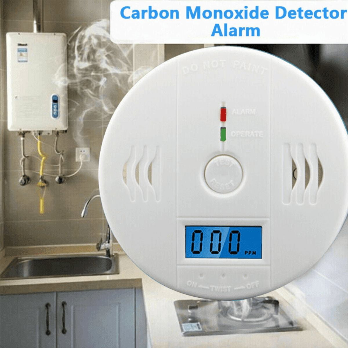 LCD Display CO Carbon Monoxide Gas Detector Device Home Safety Alarm Detector