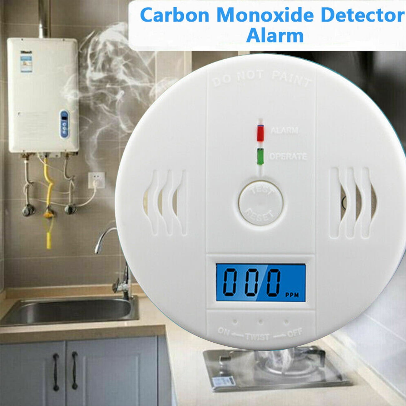 LCD Display CO Carbon Monoxide Gas Detector Device Home Safety Alarm Detector
