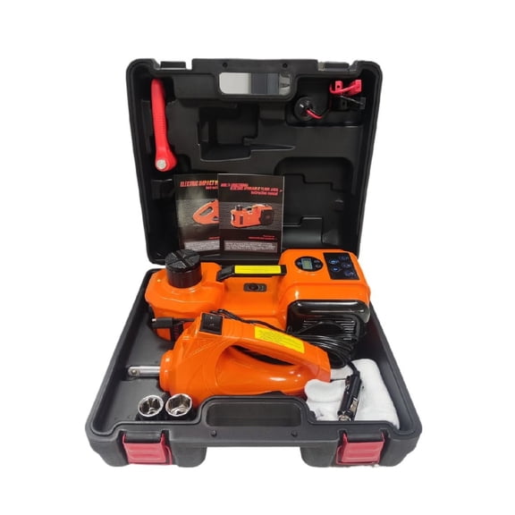 LCD Display Electric Car Jack, 5 Ton LBS Hydraulic Jack with Electric Impact Wrench, Portable Car Lift with Built-in Inflatable Pump, and LED Light for SUV MPV Sedan Truck Change Tires Garage Repair