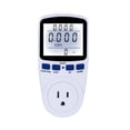 thumbnail image 1 of LCD Display Electricity Usage Power Meter Socket Energy Watt Volt Amps Wattage KWH Consumption Analyzer Monitor Outlet - with Backlight AC110V~130V US Plug, 1 of 7