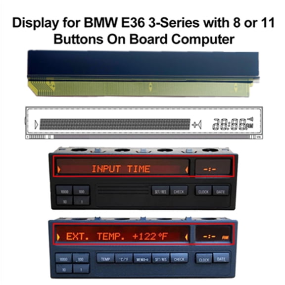 LCD Display For BMW E36 3-Series with 8 or 11 Buttons On Board Computer
