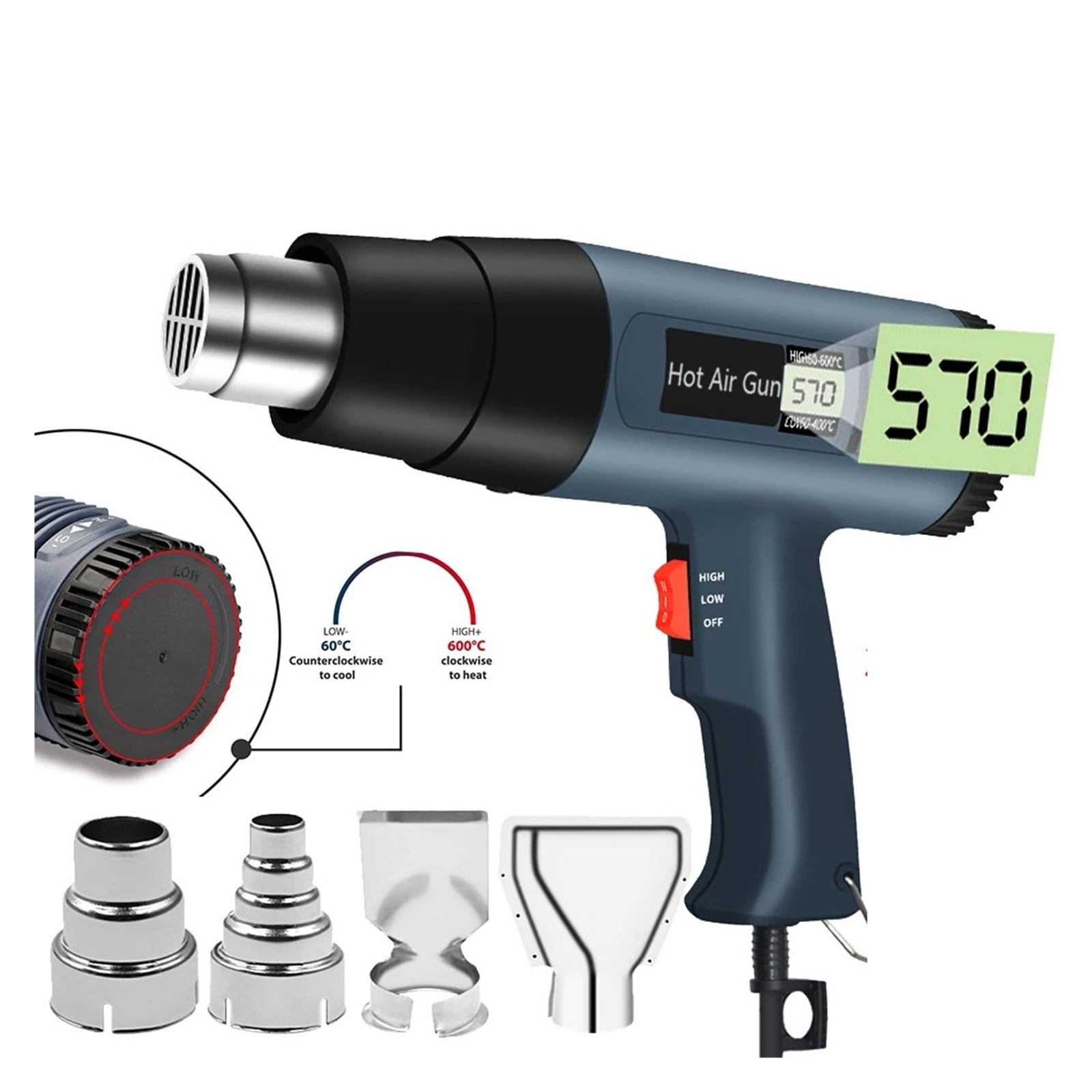 LCD Display Heat Gun Thermal blower hot air gun Air dryer for soldering Professional power tools ,Variable Temperature