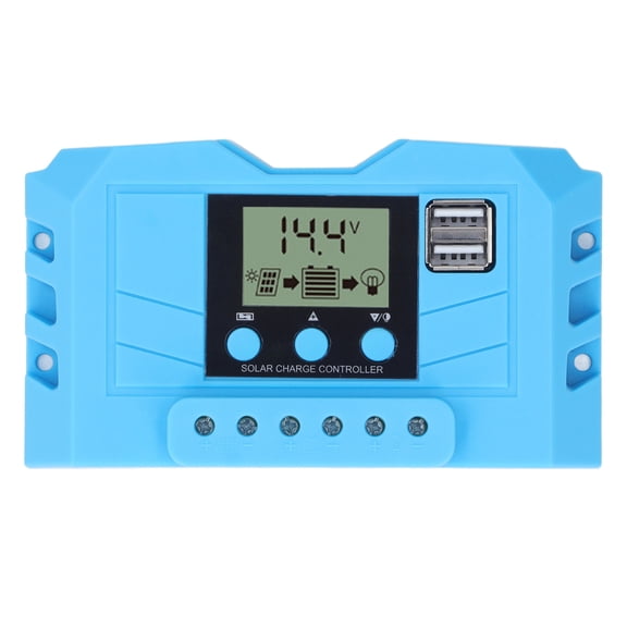 LCD Display Solar Charge Controller - 12V/24V Dual USB Port PWM Regulator, 30A