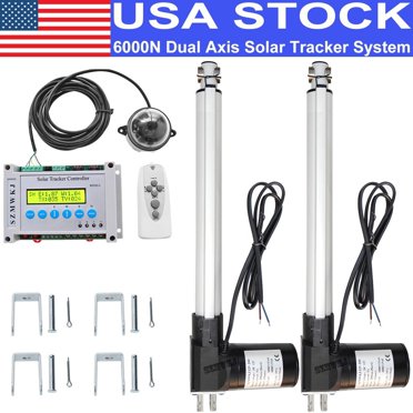 SZMWKJ Dual Axis Solar Panel Tracker Kit – 6000N Linear Actuator, 12V DC, Auto Tracking, Outdoor Use