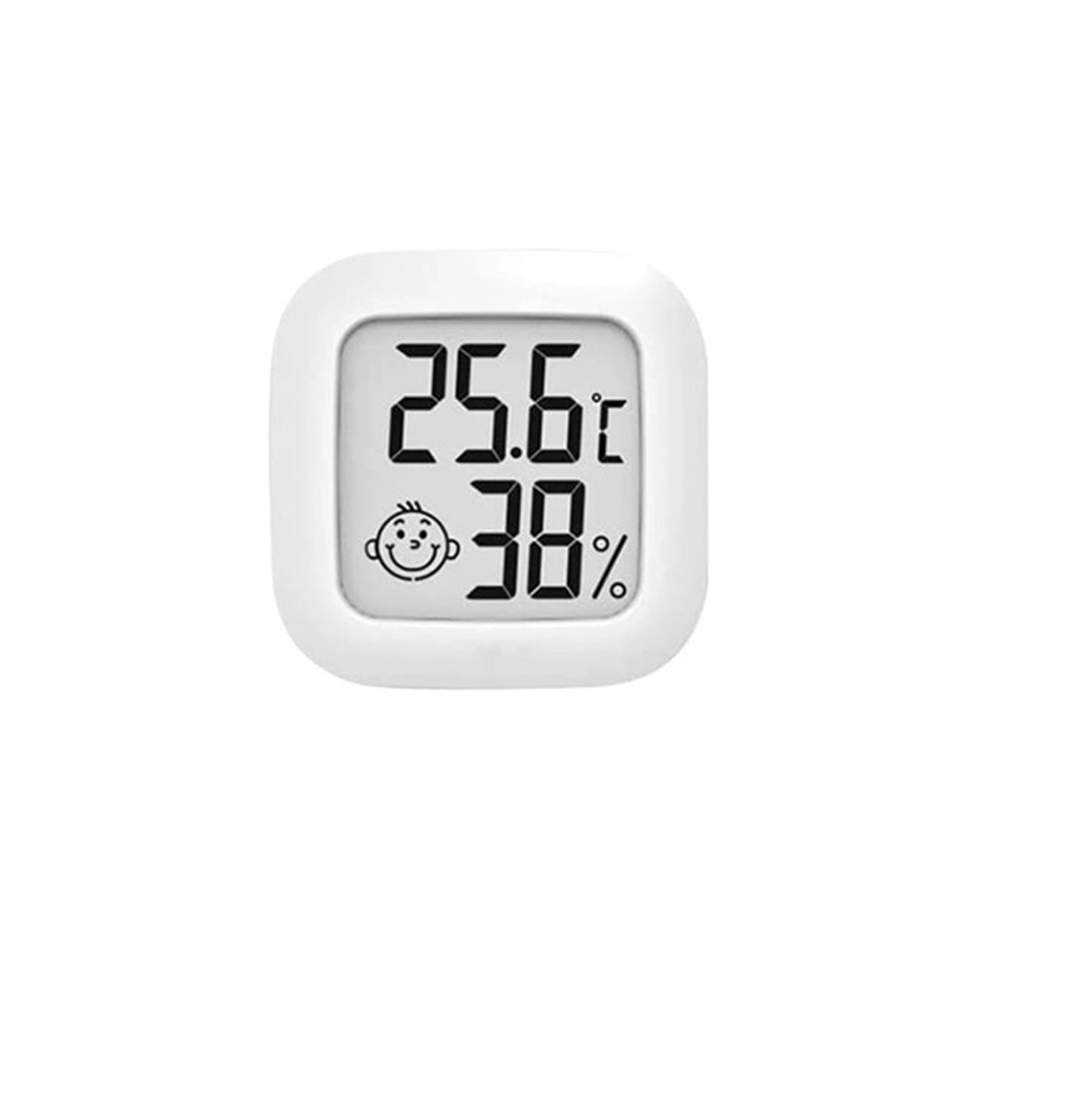 Indoor Digital LCD Thermometer Hygrometer – Temperature Humidity Meter With Alarm Clock, White