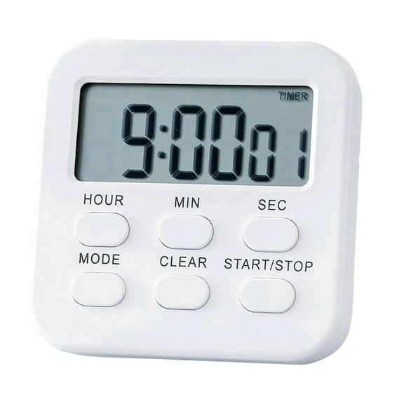 LCD Kitchen Timer with Alarm, 3 Mode Settings, Large Display, for Cooking/Showering/Sports