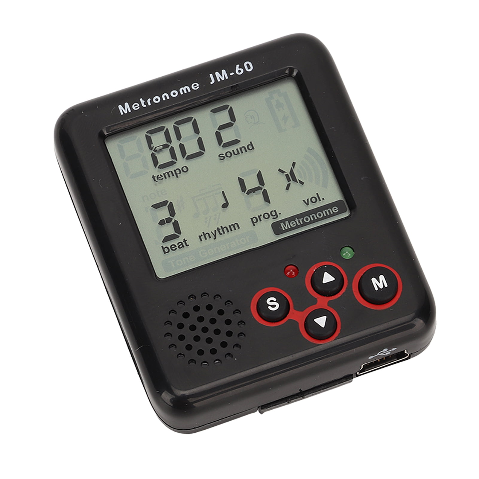 LCD Mini Metronome, Convenient Black Clip On Digital Metronome ABS For