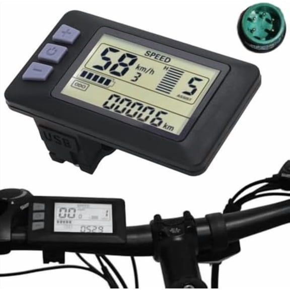 LCD-P3H Electric Bicycle LCD Display Meter Ebike Computer Waterproof 5-pin Plug Connector 48V Ebike Control Panel 2Hao Protocol$$Other