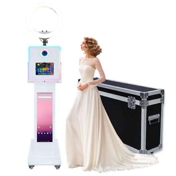 LCD Photo Booth Compatible with iPad Selfie Photobooth for 10.2"-13" with Ring Light RGB Light  Photobooth Machine for Events Wedding