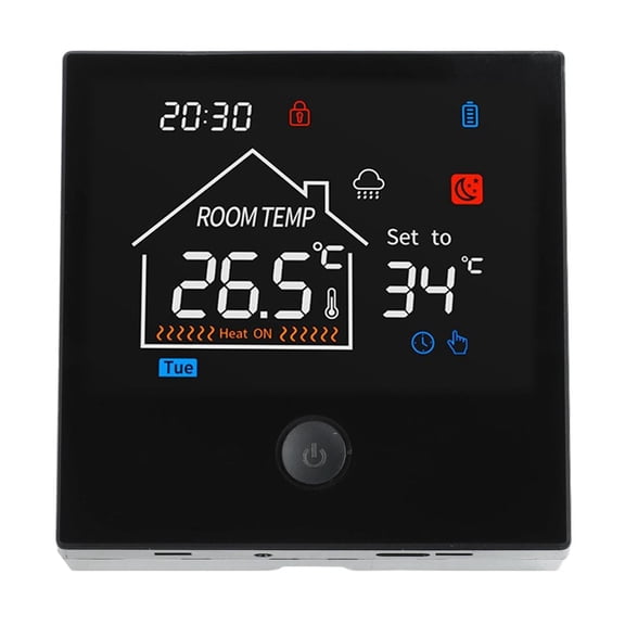 LCD Programmable Digital Room Thermostat With Weekly Scheduling, Multiple Operation Modes, Temperature Range 5C-40C, Celsius/Fahrenheit Display, Wall-Mounted Boiler Controller