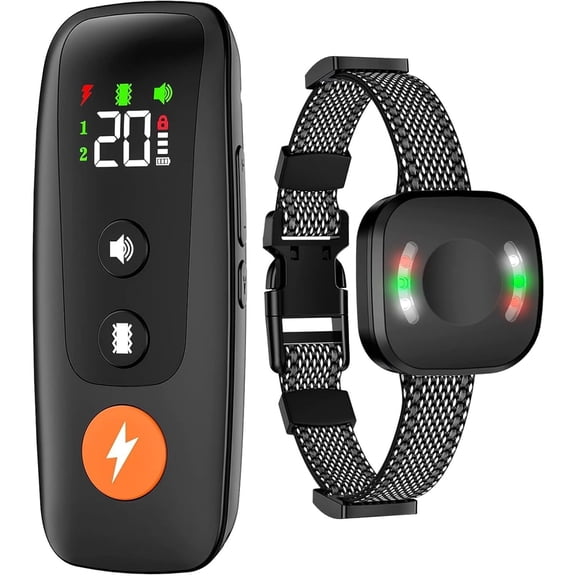 LCD Remote Control Rechargeable Dog Bark Collar, Waterproof, Beep Vibration & Safe Static, for Small to Large Dogs
