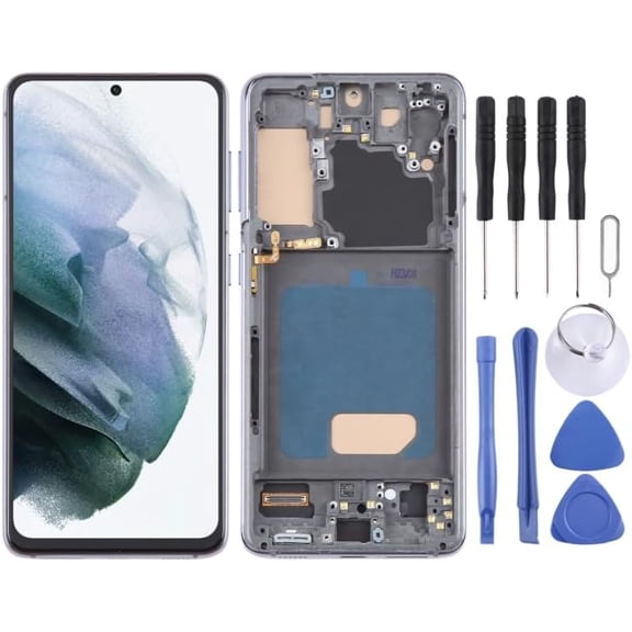 LCD Screen Frame Digitizer Full Assembly Replacement Grey