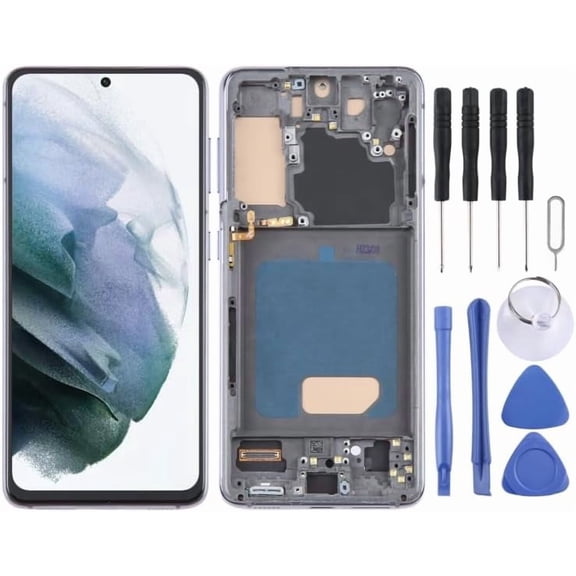LCD Screen Frame Digitizer Full Assembly Replacement Grey